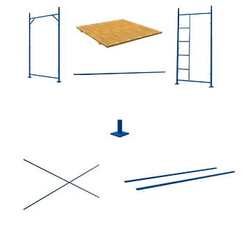 Комплектующие для рамных строительных лесов ЛРС