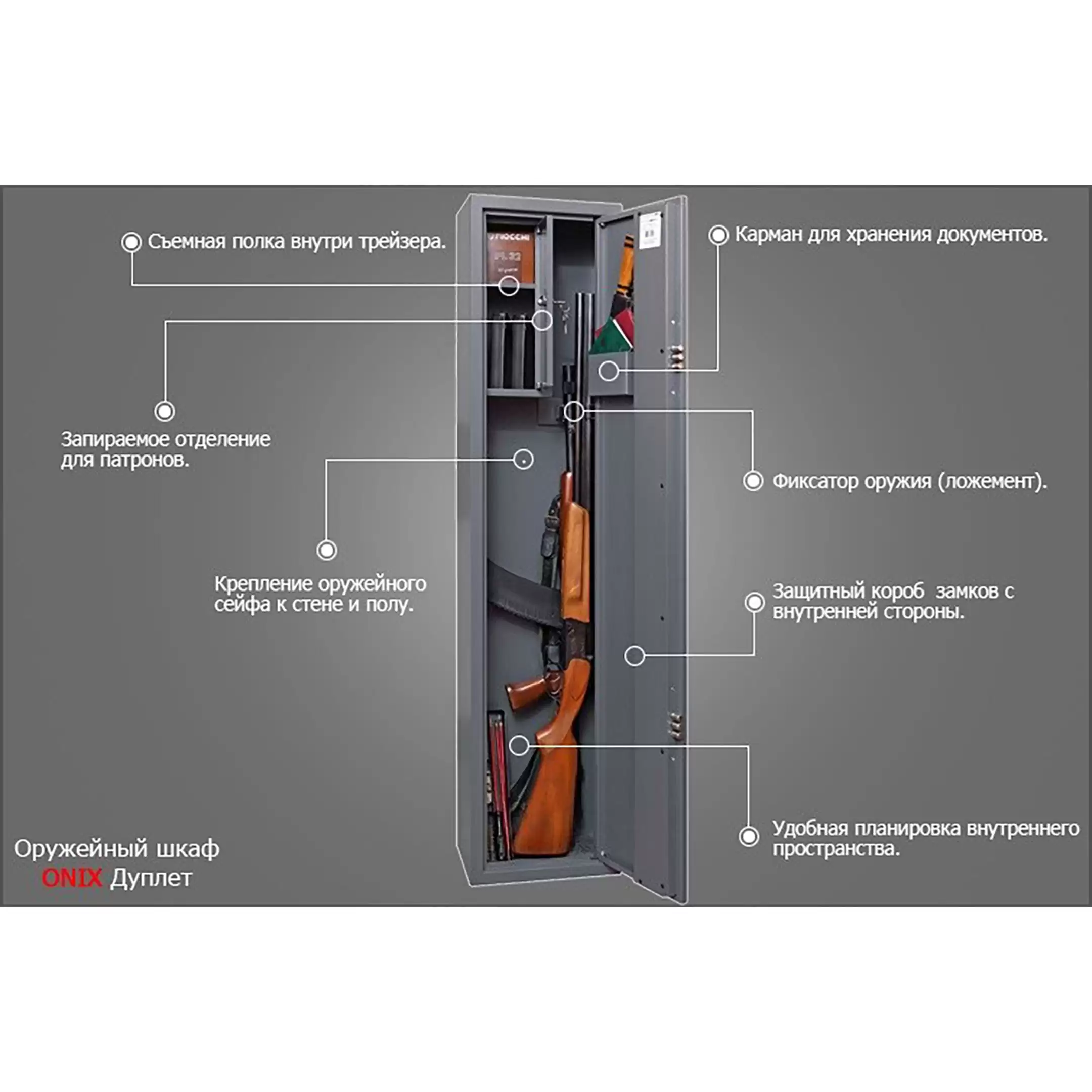Шкаф оружейный ONIX Дуплет MEs